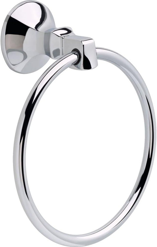 Delta Ashlyn (1-Pack) Hand Towel Holder Polished Chrome Towel Racks for Bathroom Wall Round Towel Ring Holder for Bath Towel Hanger for Kitchen, Bathroom Accessories 76446
