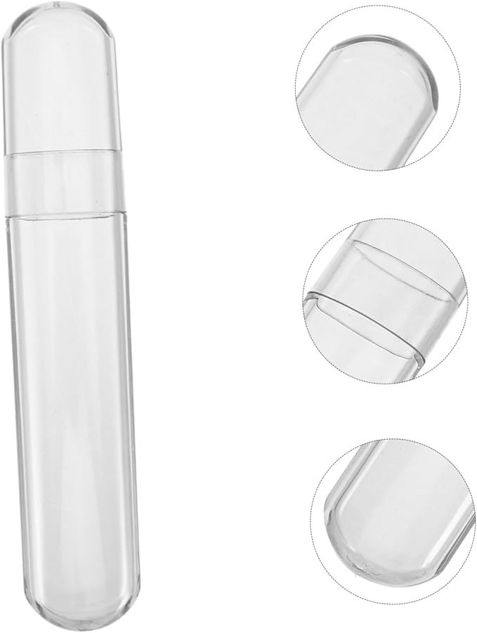 Clear Plastic Tube Storage Case for Eyelash Tweezers Craft Organizers Portable Transparent Vial Container for Makeup Manicure Accessories Sleek Versatile Design
