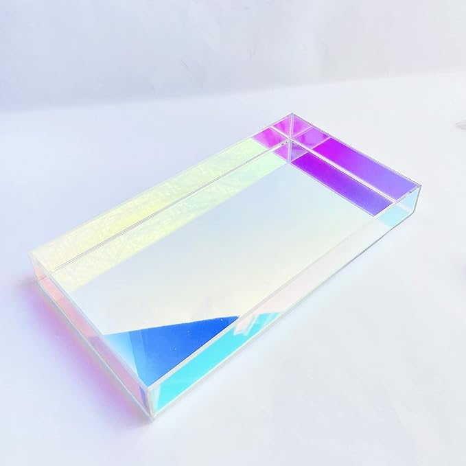 Lemonadeus Acrylic Rainbow Makeup Tray, 10.23"x5.51"x1.18", Waterproof and Multi-Purpose