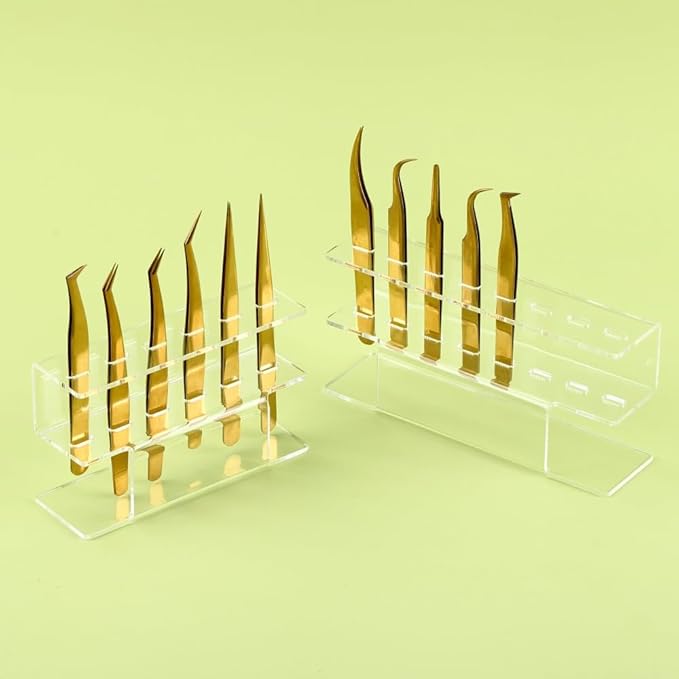 Acrylic Tweezers Holder, 8 Holes Tweezers Stand Display Organizer for Eyelash Extension Supplies Accessories Grafting Beauty Tools (8 Holes Transparent)