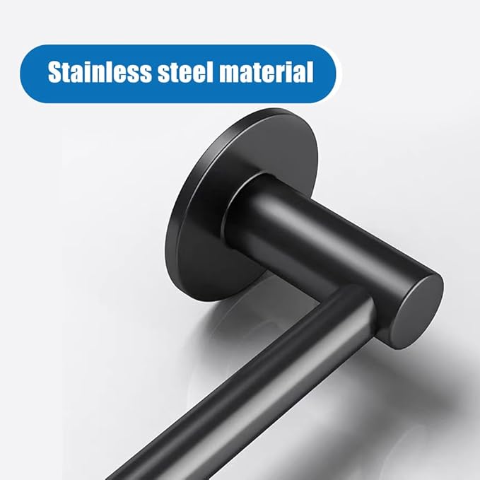 Retractable #304 Stainless Steel Towel Bar, Single bar or Double bar Optional,Adjustable Length from 16 inches to 28.9 Inches (Matt Black, Single Towel Bar)
