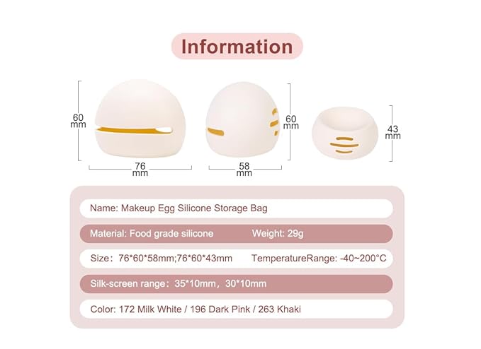 Womens Soft Silicone Travel or Daily Makeup Sponge Holder, Dust-proof Portable Cosmetic Face Makeup blender, Soft and Eco-Friendly Silicone Beauty Make up Organizer (1, Upgrade Cream white)