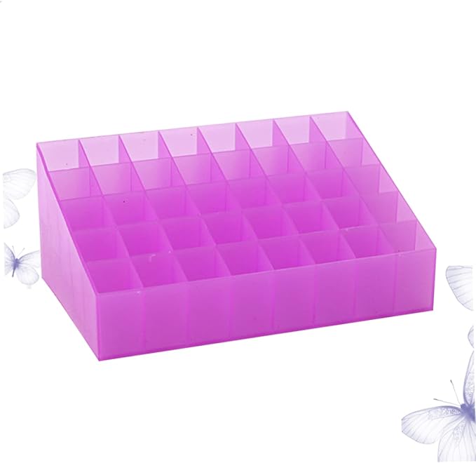 Makeup Organizer 40 Slots Lipstick Storage Box Space Saving Desktop Travel Cosmetic Holder
