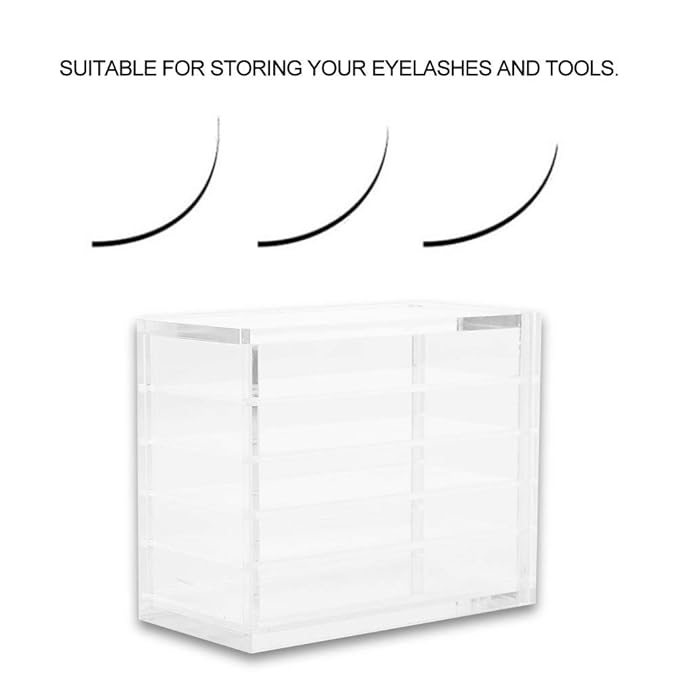 Plastic Eyelash Storage Box, 5 Layers Makeup Organizer Grafting Eyelashes Glue Pallet Holder