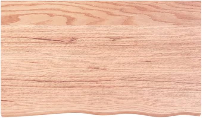 Solid Oak Wood Floating Wall Shelf, Rustic Large Wall-Mounted Display Ledge, 39.4 x 23.6 Inch Heavy Duty Decorative Storage Rack for Living Room Kitchen Office