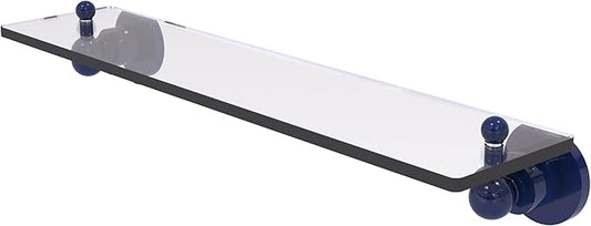 Allied Brass AP-1/22-MBL Astor Place 22 inch Glass Vanity Shelf with Beveled Edges, Mediterranean Blue