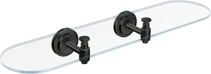 Moen DN0790BL Iso Vanity Glass Shelf, Matte Black