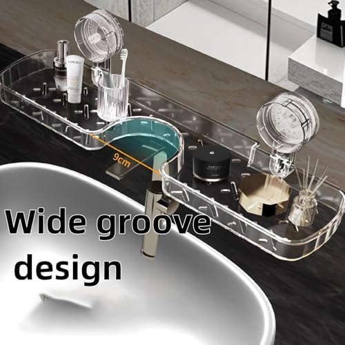 No Drill Suction Shelf for Bathroom Sink - Wall-Mounted Storage Rack with Drainage, Perfect for Shampoo & Towels - Space-Saving Organizer (1 Piece)