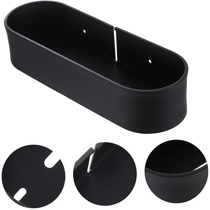 Punch-Free Wall-Mounted Bathroom Storage Rack 28.3cm Black Organizer for Shower Sturdy Sundries Holder for Home for Bathroom and Laundry Use
