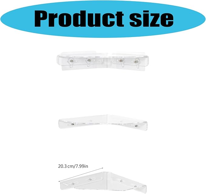 3PCs Acrylic Wall Shelves Corner Shelf Strong Adhesive Backing Decorative Display Shelving for Bathroom Bedroom Office Heavy Duty Adhesive Shelves