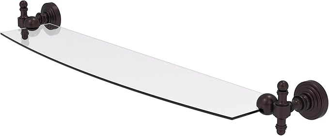 Allied Brass RW-33/24-ABZ Retro Wave 24 Inch Glass Shelf, Antique Bronze