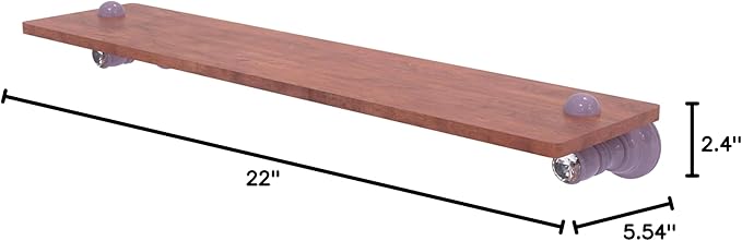Allied Brass CC-1-22-IRW-LVN Carolina Crystal Collection 22 Inch Wood Shelf, Lavender