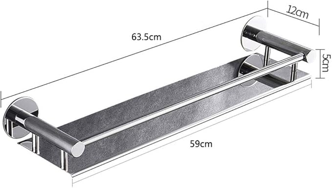 AGYH Stainless Steel Bathroom Mirror Front Shelf Single-Layer Storage Rack Bathroom Wall Hanging (Free Punching) (Size : 59cm)