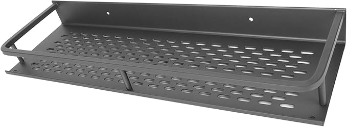 Kikumi Wall-mounted Bathroom Shelf, Drain Hole Space-saving Punch- Wall Floating Shelf High Load-bearing Aluminum for Hotel 40cm