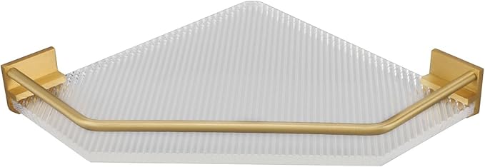 Wall Mounted Corner Shelf, Strong Load Bearing Capacity Triangular Acrylic Corner Floating Shelf for Bathroom (Without Hook)