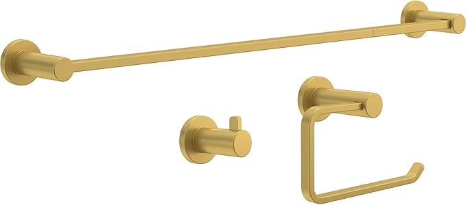 Franklin Brass Kildare (1-Pack) 18'' Towel Rack w/ 6" Extender for Bathroom Satin Gold Towel Bar for Bathroom Wall Mounted Towel Holder Rod KLD26-SG