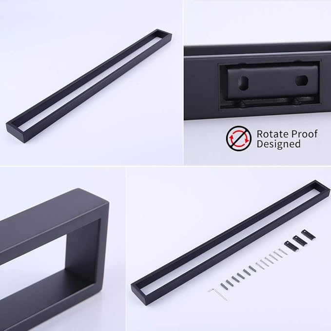 GERZWY Matte Black 30-Inch Bathroom Towel Bar SUS 304 Stainless Steel Bath Towel Bar Modern Style Wall Mount HG17702-BK
