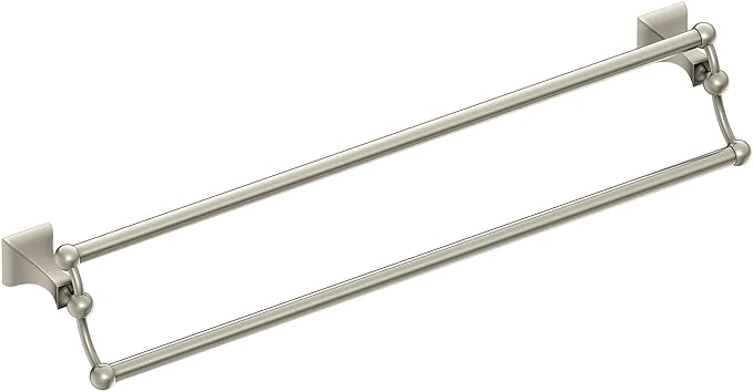 Moen DN8322BN Retreat 24-Inch Wall Mount Bathroom Double Towel Bar, Brushed Nickel