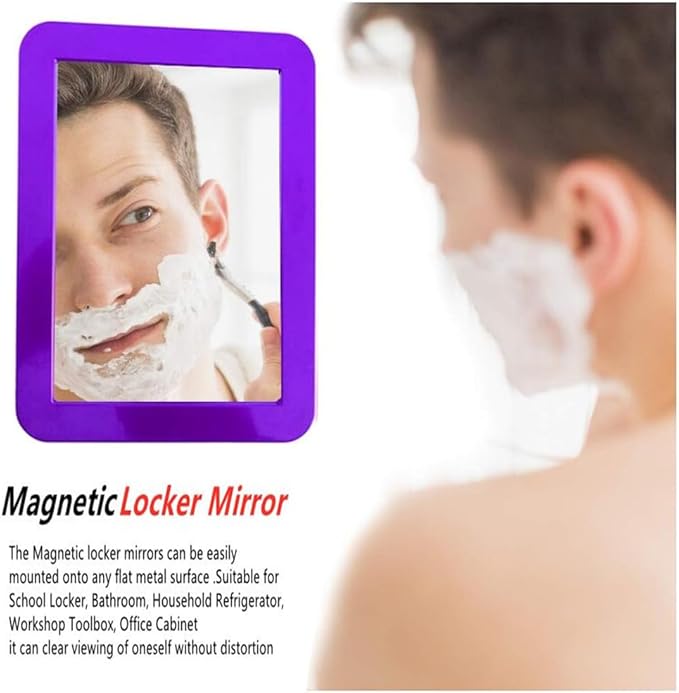Gifts for Back to School Season,Purple Magnetic Locker Mirror - 5" x 7" Magnet Mirror for School, Bathroom, Workshop, Office,Small Mirrors for School Locker