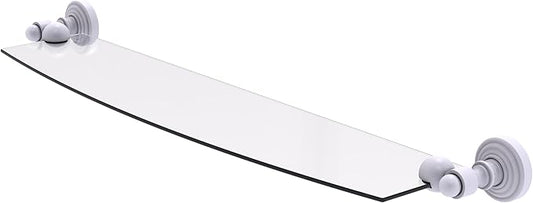 Allied Brass WP-33/24-WHM Waverly Place 24 Inch Glass Shelf, Matte White