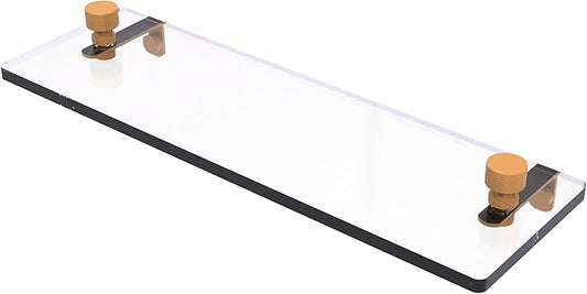 Allied Brass FT-1/16-GLY Foxtrot 16 Inch Glass Vanity Shelf with Beveled Edges, Golden Yellow