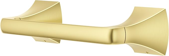 Pfister Bruxie Toilet Paper Holder, Bathroom Tissue Roll Holder, Wall-Mounted, Screw-in, Brushed Gold Finish, BPHBIE0BG