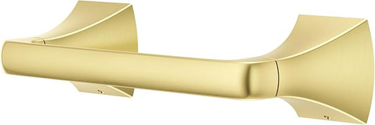 Pfister Bruxie Toilet Paper Holder, Bathroom Tissue Roll Holder, Wall-Mounted, Screw-in, Brushed Gold Finish, BPHBIE0BG