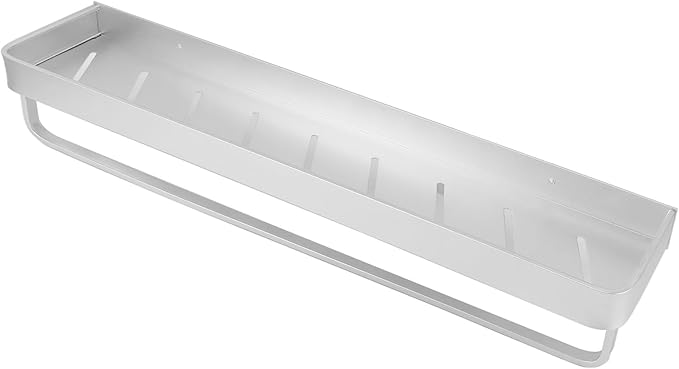 Space Aluminum Bathroom Shelf 60cm Wall Mounted Floating, Punch Free, Rust - Easy Installation, Large Capacity Storage, Ideal for Bathroom and Kitchen (with Hook)