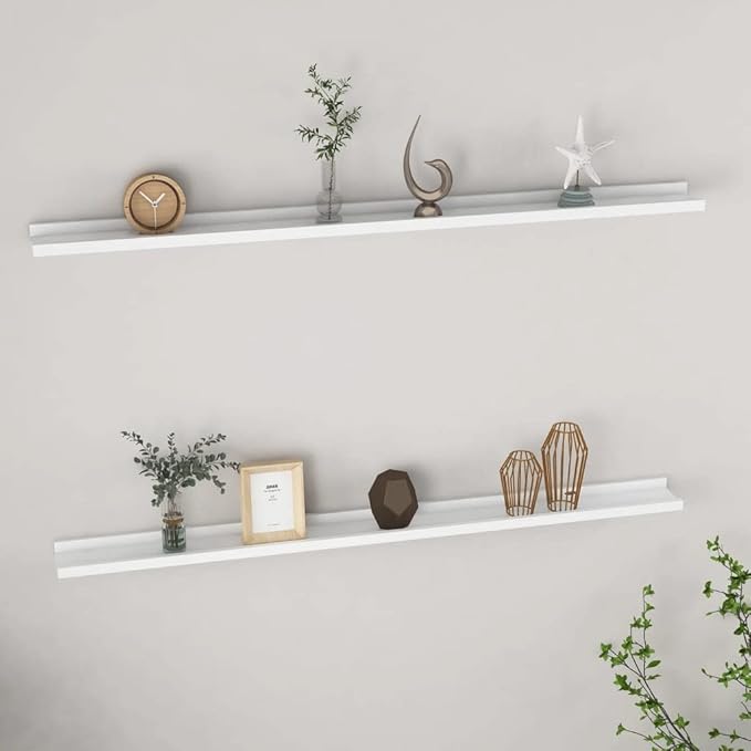 White Wall Shelves 2 Pack 45.3 Inch Floating Shelves for Living Room Bedroom Bathroom Storage Display Organizer with 11lb Load Capacity Each
