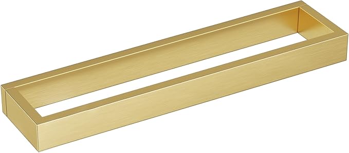 TNOMS Single Towel Bar Towel Holder Bathroom Hardware Accessories,Stainless Steel Wall-Mounted Towel Rack Towel Rail,16 Inches Brushed Gold