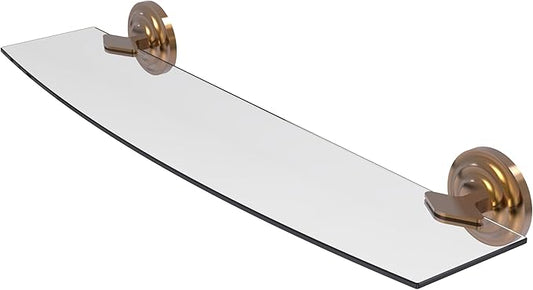 Allied Brass QN-33/24 Que Collection 24 Inch Glass Shelf, Brushed Bronze