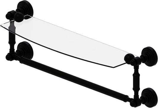 Allied Brass WP-33TB/18-PNI Glass Shelf with Towel Bar, 18-Inch x 5-Inch, Satin Chrome