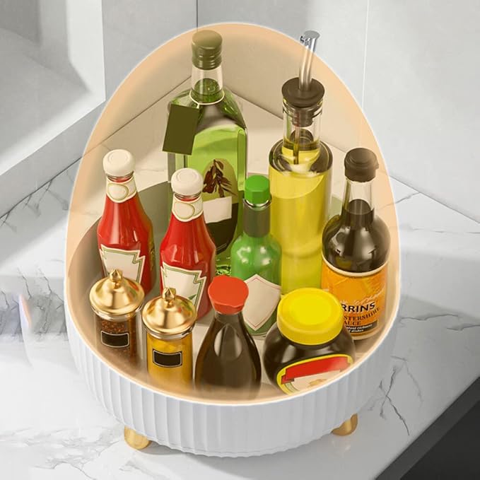 Makeup Perfume Organizer, Round Large Capacity 360 Degree Rotating Makeup Brush Holder Cosmetic Desk Storage Lotions Display Case for Countertop Dresser Bedroom Bathroom Decor