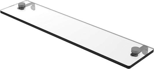 Allied Brass NS-1/22 22 Inch Vanity Beveled Edges Glass Shelf, Matte Gray