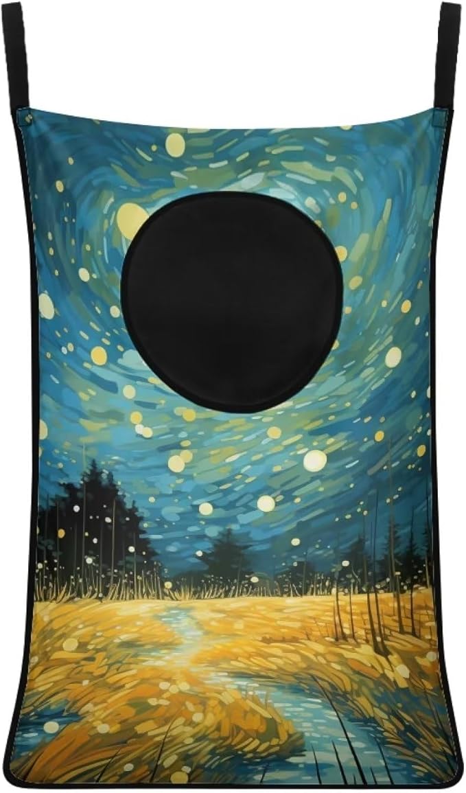 ZFRXIGN Oil Painting Over The Door Laundry Hamper Trendy Hanging Laundry Bag for Bathroom, Bedroom Dirty Clothes Laundry Baskets Toys Storage Space Saving Organizer Colorful Design