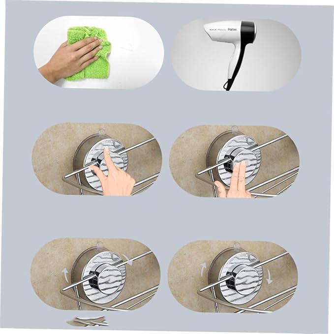 DECHOUS Wall Mounted Cup Bathroom -Saving Organizer for Kitchen and Toilet Silver Wire Rack for Easy Storage and Tidy Arrangement