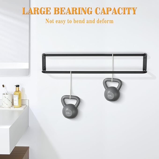 Alise Double Towel Bar,32 Inch Towel Racks for Bathroom, SUS304 Stainless Steel Towel Bar for Bathroom Wall,Quick Drying Bathroom Towel Holder, Long Bath Towel Hanger,Matte Black