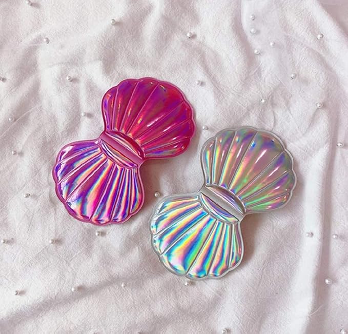4 Color Shell Mirror Makeup Mirror Girls Seashell mirrrors as Props Compact Mirror.