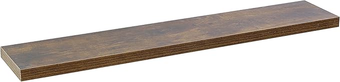 Floating Shelves for Wall, Wall Mounted Rustic Wood Shelves for Bathroom, Bedroom, Living Room, Kitchen, Hanging Shelf for Books/Storage/Room (Brown Wood Grain, 35.4")