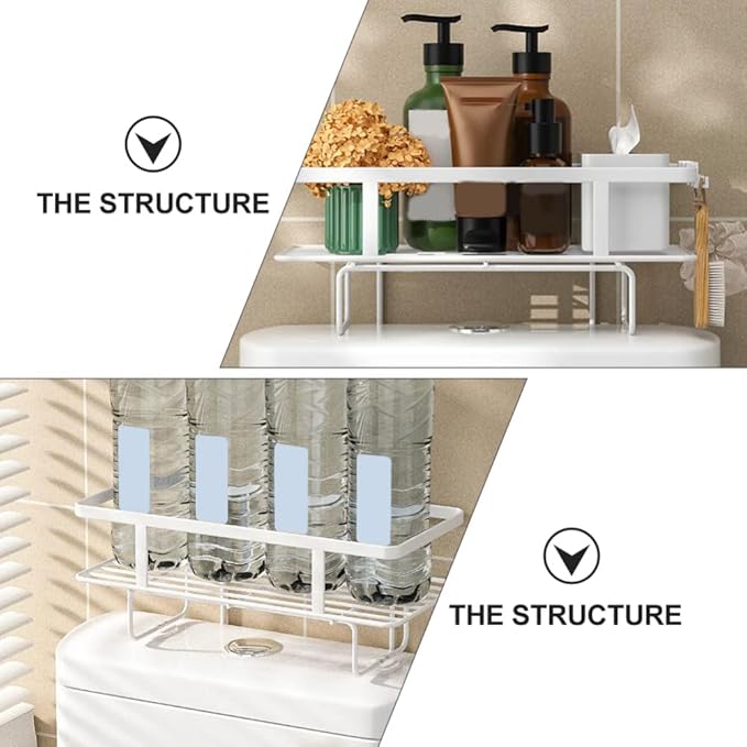 DOITOOL Bathroom Shelf over Toilet Easy Install Home Sundry Rack Non-punching Design