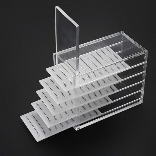 Sonew Acrylic Cosmetic Storage Makeup Organizer Clear Eyelash Storage Box Eyelashes Glue Pallet Holders 5 Layers Grafting Eyelash Extension Tool