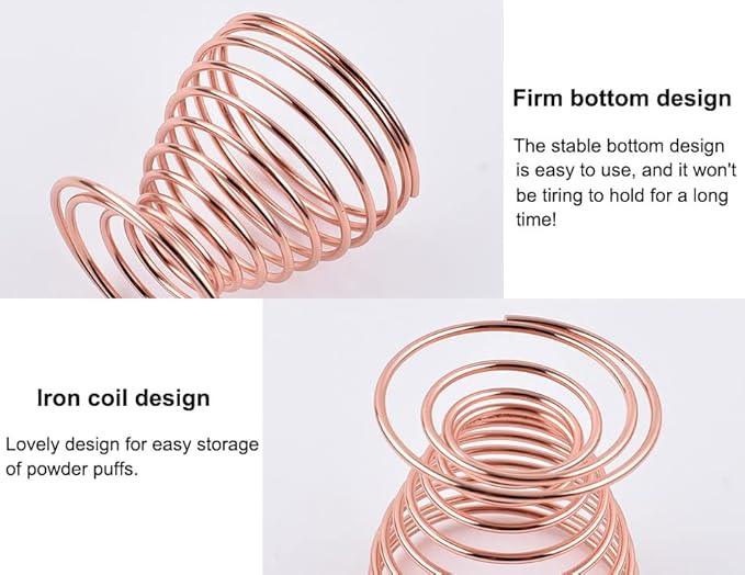 AKOAK 1 Pack Gold/Rose Gold Round Puff Storage Rack, Makeup Egg Drying Rack, Makeup Gourd Puff Sponge Display Beauty Tools