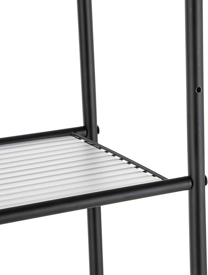 Matte Black Steel Over The Toilet Storage, 3-Tier Bathroom Shelf with Liners, Heavy Duty Utility Rack for Toilet Paper, Towels, Toiletries, Easy Assembly, Anti-Tip Design