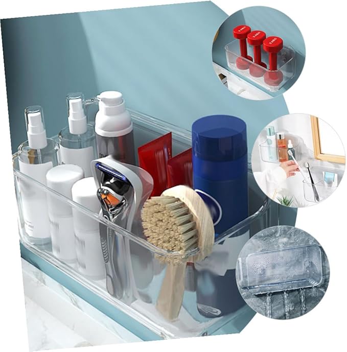 balacoo Wall-Mounted Bathroom Storage Rack No Drill Organizer Shelf Sundries Holder for Shower and Kitchen Use for Bathroom Organization
