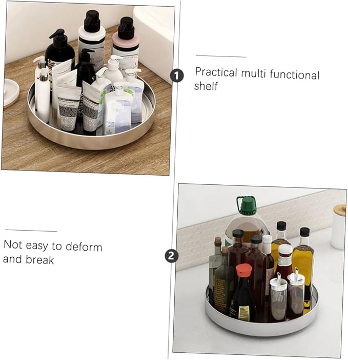 Glass Shelf for Bathroom ，Glass Aluminum，Rotating Storage Rack Kitchen Decor Accessories Spice Tray