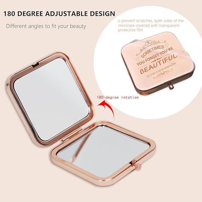 Personalized Gifts for Women Girls, Inspirational Compact Mirror, 2025 Graduation Gifts for Her, Unique Mothers Day Birthday Gift for Mom Wife Sister Daughter Niece Friend Granddaughter Grandma Aunt