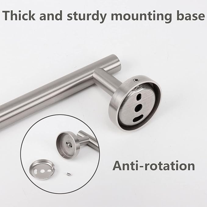 TocTen Bath Towel Bar - 2 Pack Thicken SUS304 Stainless Steel Towel Rack for Bathroom, Bathroom Hardware Accessories Towel Rod Heavy Duty Wall Mounted Towel Holder (16 Inch, Brushed Nickel)