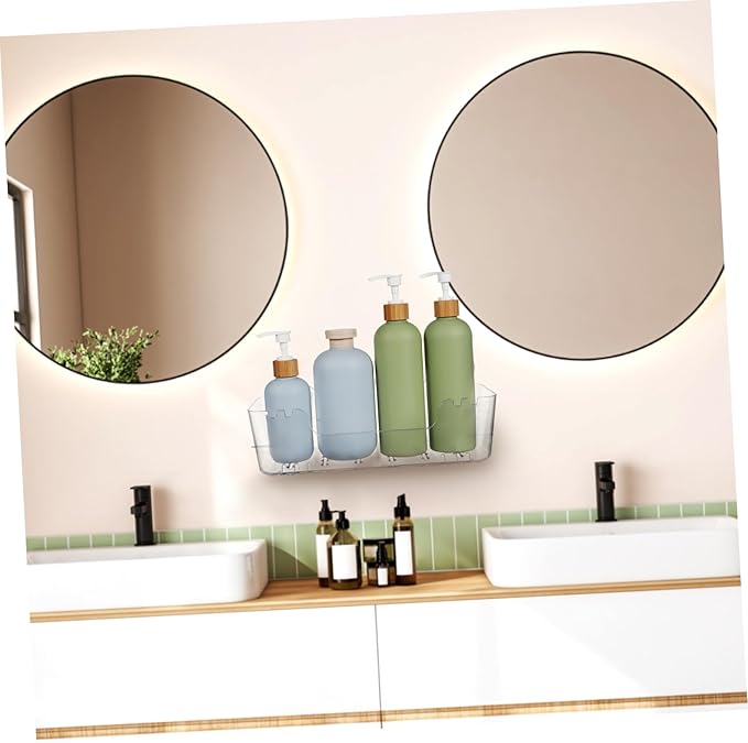 Alipis 2pcs Floating Shelves for Bathroom Wall Organizer for Bathroom Accessories Space Saving No Drill Installation Versatile Storage Holder Transparent Design