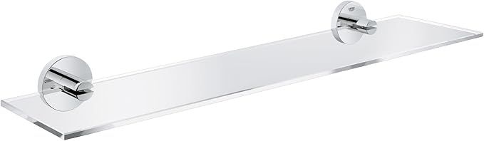 GROHE 40799001 Essentials Glass Shelf 380mm, Starlight Chrome