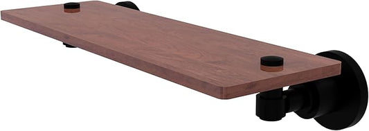 Allied Brass WS-1-16-IRW-BKM Washington Square Collection 16 Inch Solid IPE Ironwood Shelf, Matte Black